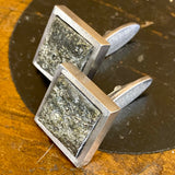 Vintage Danish sterling silver and quartz cuff links