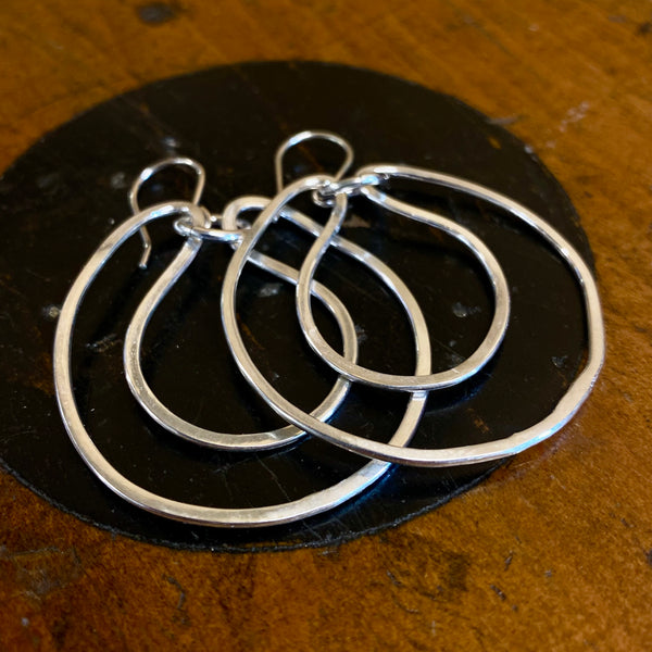 Double hoop sterling earrings