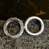 Sterling silver circle stud earrings