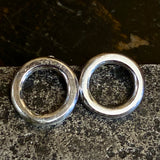 Sterling silver circle stud earrings