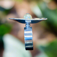 Vintage pearl and silver ring