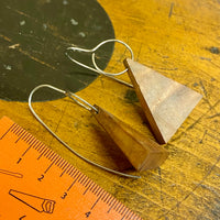 Triangular swamp kauri earrings