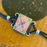 Vintage enamel panel bracelet