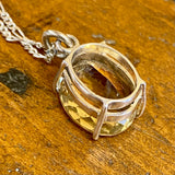 Citrine in sterling silver pendant necklace