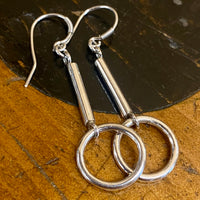 Sterling bar and hoop earrings
