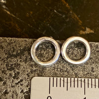 Sterling silver circle stud earrings
