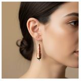Copper and pounamu earrings
