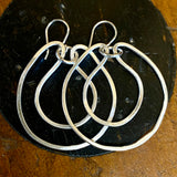 Double hoop sterling earrings
