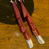 Huia range- oxidised copper and fine silver earrings