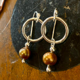 Vintage pearls and sterling silver earrings