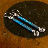 Oxidised copper and sterling silver earrings