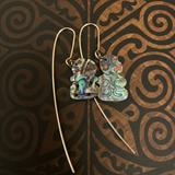 Vintage pāua tiki earrings