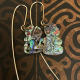 Vintage pāua tiki earrings