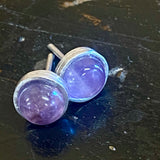 Amethyst and silver studs