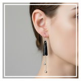 Black copper and fine silver earrings