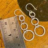 Triple textured sterling silver hoop earrings