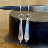 Fine silver and vintage pearl earrings