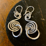 Double swirl sterling earrings