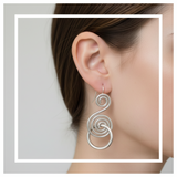 Double swirl sterling earrings
