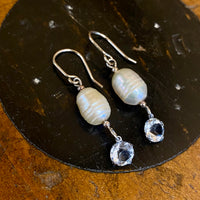 Vintage pearl and crystal earrings