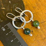 Vintage pounamu on sterling silver hoop earrings