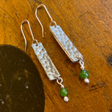 Sterling silver and pounamu earrings