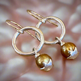 Vintage gold pearl and silver earrings