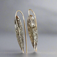 Fine silver over copper fixed hook earrings