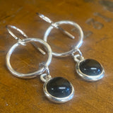 Black onyx and sterling silver earrings