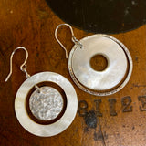 Asymmetrical vintage Mother-of-pearl earrings