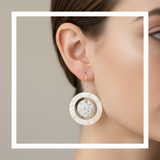Asymmetrical vintage Mother-of-pearl earrings