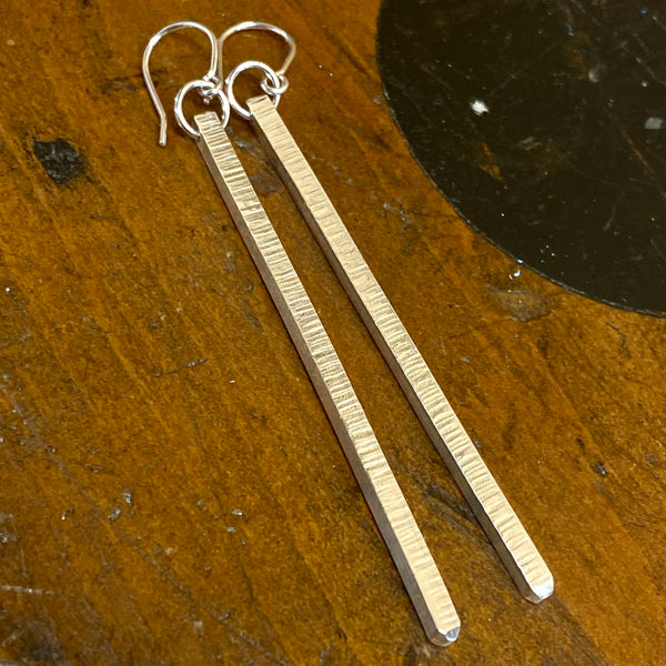 Extra long sterling silver drop earrings