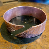Hammer textured copper wrist bracelet/bangle