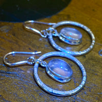 Pale pink rose quartz earrings