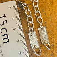 Sterling silver panels on vintage chain drop earrings
