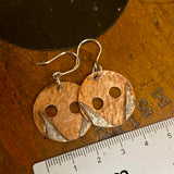 Copper and silver disc earrings