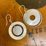 Asymmetrical vintage Mother-of-pearl earrings