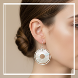 Asymmetrical vintage Mother-of-pearl earrings