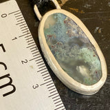Moss agate in silver necklace/pendant