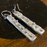 Sterling silver ingot earrings
