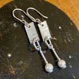 Sterling silver and vintage pearl earrings