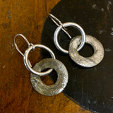 Silver and copper earrings