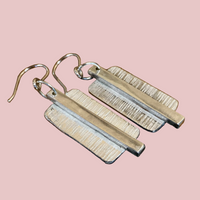 Sterling silver textured drop earrings