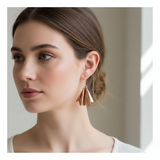 Copper flower petal earrings