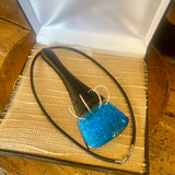 Ebony, silver and copper pendant necklace
