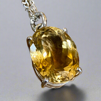 Citrine in sterling silver pendant necklace