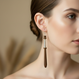 Vintage bobbin with sterling silver earrings