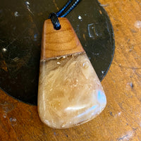 Kauri gum and swamp kauri pendant