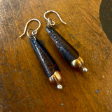 Vintage pearls and copper earrings