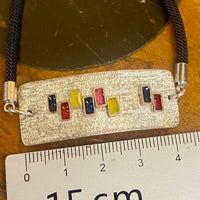 Sterling silver and enamel wrist bracelet
